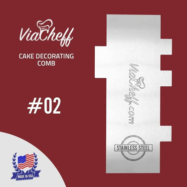 2-Sided Stainless Steel Cake Decorating Comb #2 (4